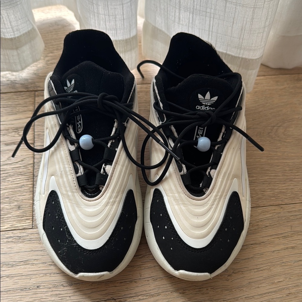 Adidas Black and Cream Athletic Shoes